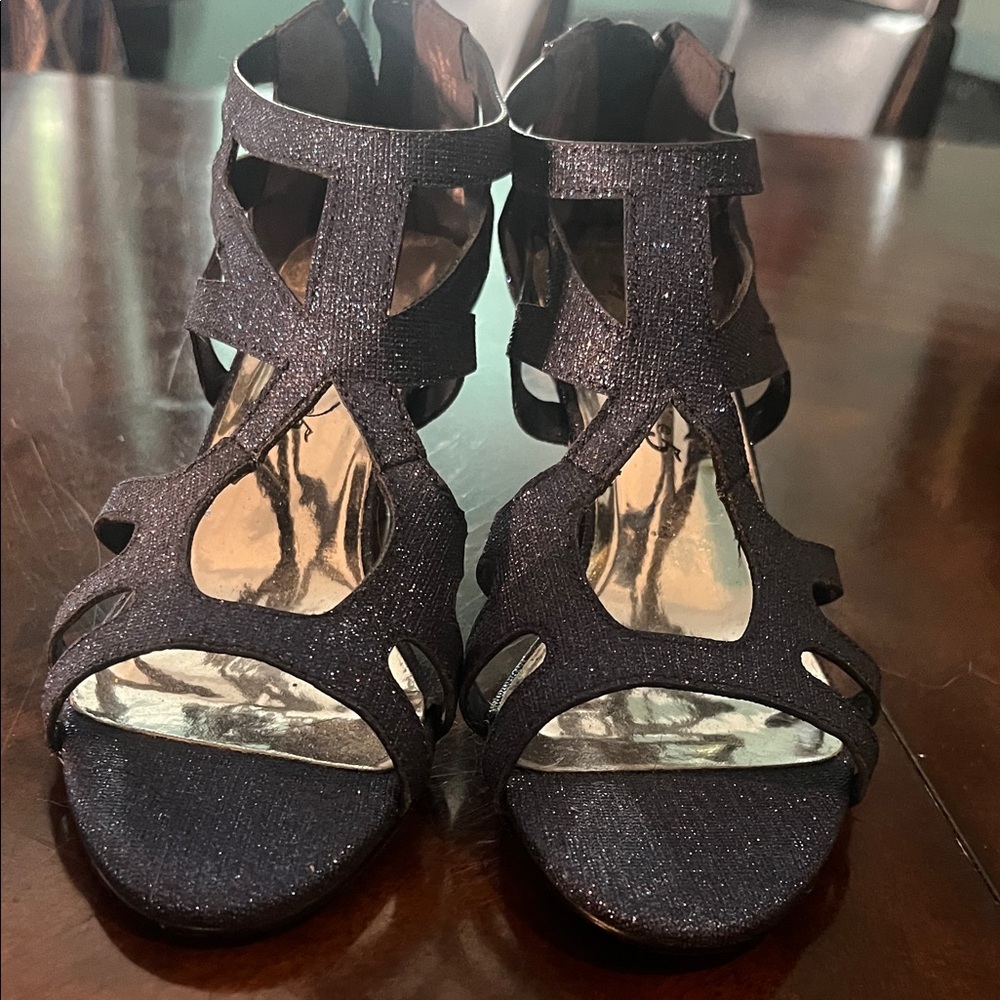 Black Strappy Heels with Elegant Design